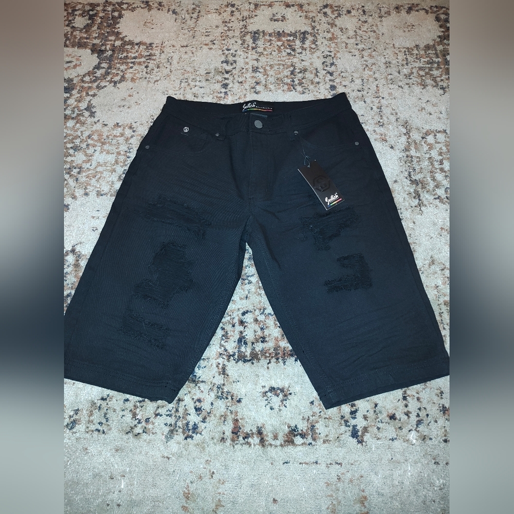 Switch Remarkable Men's Black Jeans Shorts